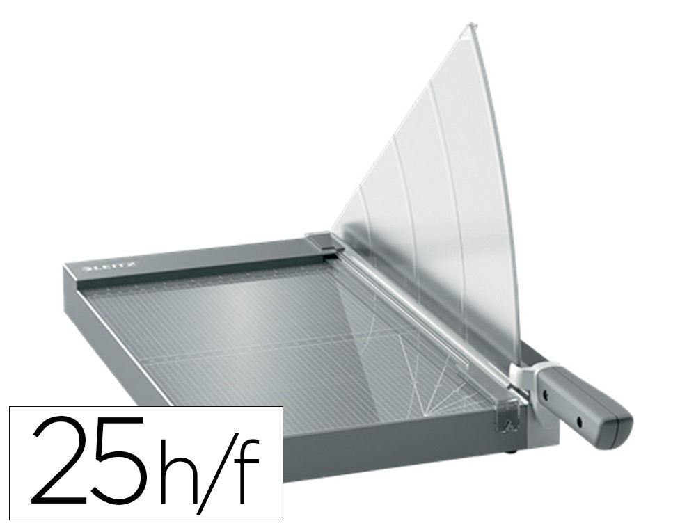 GUILLOTINA DE PALANCA LEITZ PRECISION OFFICE PRO A4+ BASE CRISTAL LONGITUD CORTE 381 MM CAPACIDAD DE CORTE 25 HOJAS