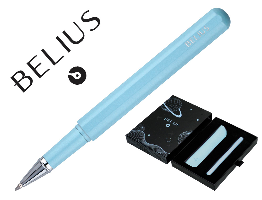 ROLLER Y FUNDA DE SIMILPIEL BELIUS SPACE B COLOR MINIMALISTA AZUL TINTA AZUL CAJA DE DISEO