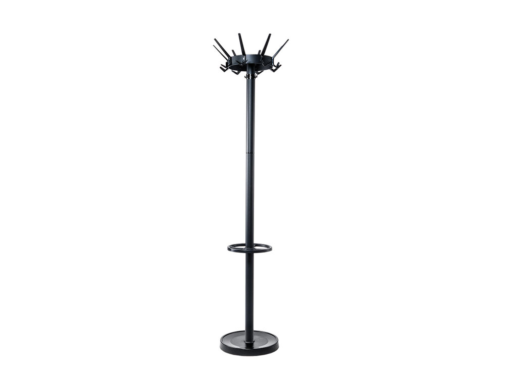 PERCHERO MAUL CALIGO 32 COLGADORES CON PARAGUERO COLOR NEGRO 460X460X1752 MM