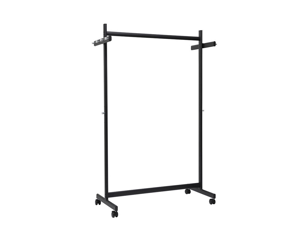 PERCHERO MAUL SAMBA 10 COLGADORES CABALLETE CON RUEDAS COLOR NEGRO 116X508X1725 MM