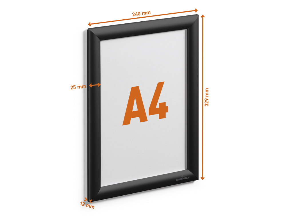 MARCO PORTA ANUNCIOS DURABLE DIN A4 MARCO ALUMINIO COLOR NEGRO