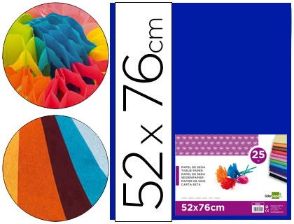 PAPEL SEDA LIDERPAPEL AZUL 52X76 CM 18 GR -PAQUETE DE 25 HOJAS