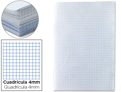 PAPEL FLORETE LIDERPAPEL CUADRO 4MM 60G/M2 PAQUETE DE 250