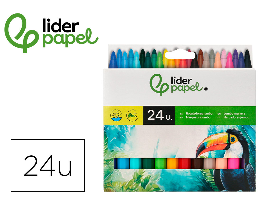 ROTULADOR LIDERPAPEL JUMBO CAJA DE 24 UNIDADES COLORES SURTIDOS