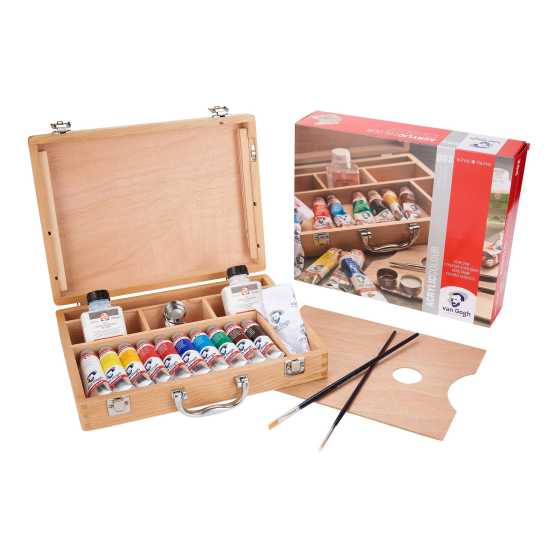 Set de pinturas acrlicas en caja de madera VAN GOGH